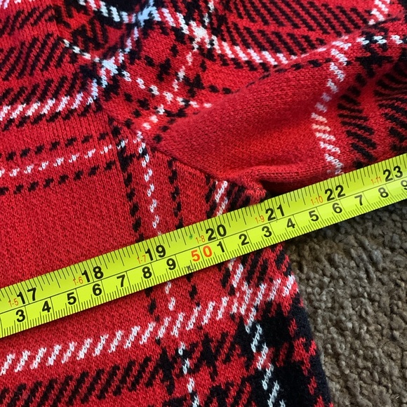 Charter club men’s red Plaid sweater size medium - Picture 4 of 6